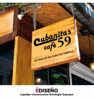 Creación de naming y diseño de logotipo para café Cubanitas 59