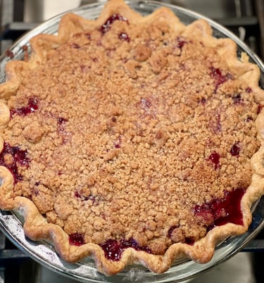 peach cherry amaretto pie