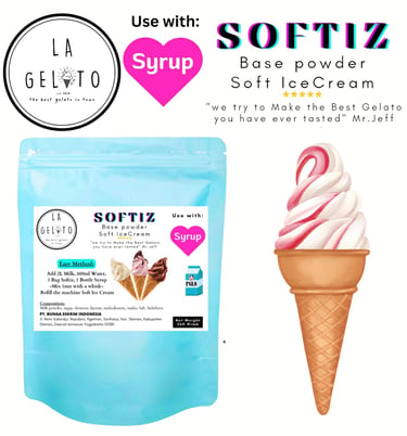 Softiz Sirup, Soft Ice cream Powder with sirup use