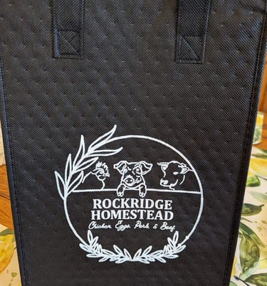 rockridge homestead product bag in black and white