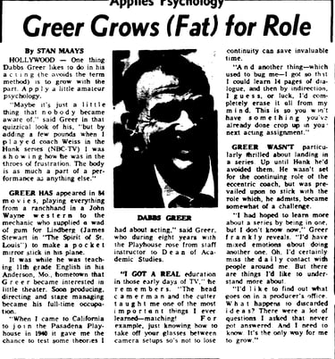 Greer Grows (Fat) for Role