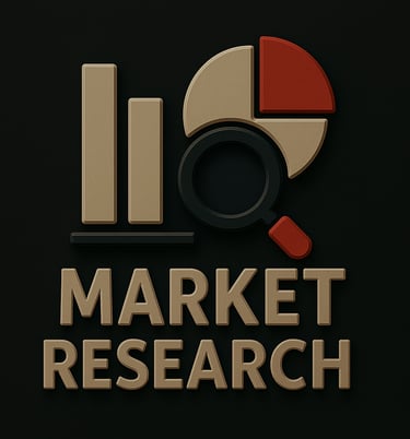 Bar chart, pie chart, and magnifying glass symbolizing data-driven market research and analysis serv