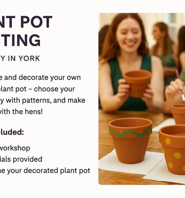plant pot painting hen party york