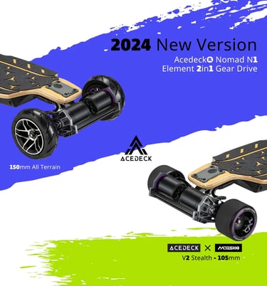 Acedeck Nomad N1 with both wheel options