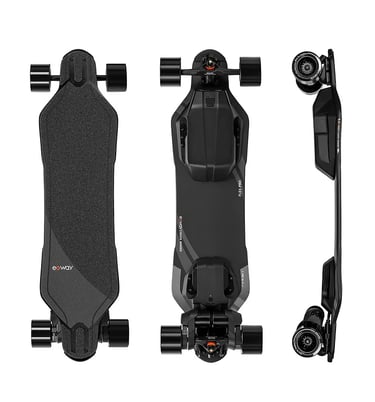 Exway Flex Pro top, side and bottom views