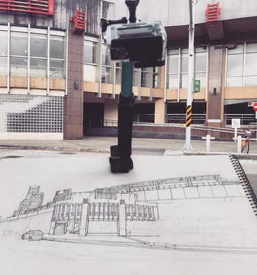 Urban sketch by artist Evgeny Bondarenko