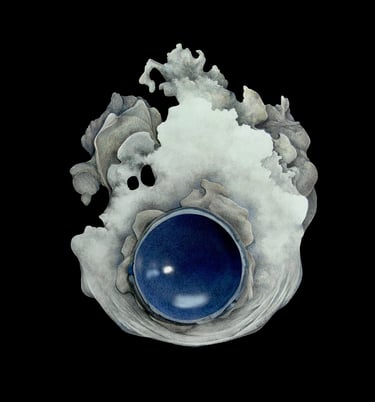 "Nimbus" Colored Pencil on Hydrostone $750