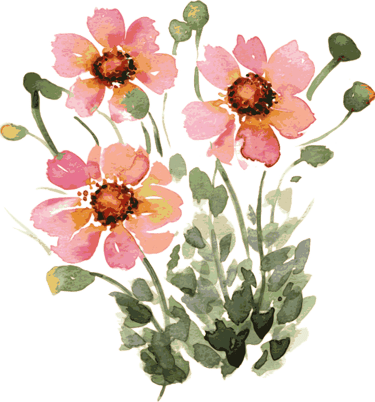 a painting of a flower with a white background