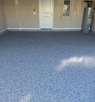 Blue Flake Garage Floor
