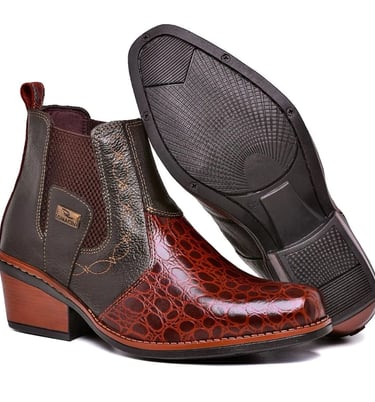 Bota Botina Masculina Texas Country Confortável Couro Legitimo