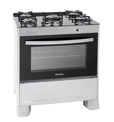 Fogão Suggar Neo Glass 5 Queimadores Inox FGVNG510PRIX Bivolt
