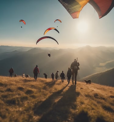 Du parapente au sommet de la montagne