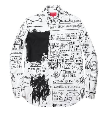  Supreme é conhecida por suas colaborações com artistas de rua, incluindo Jean-Michel Basquiat