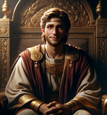 a man in a suit and a crown on a throne