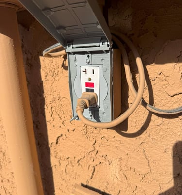 Dedicated 20 amp exterior outlet by At Hand Heroes