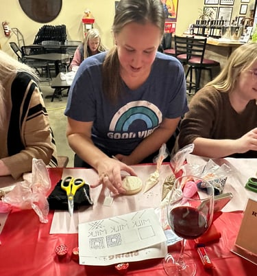 Cookie decorating classes at local winery