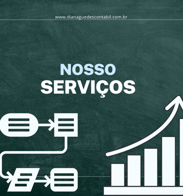 Frase nosso Serviços abaixo fluxo grama e Grafico representando a contabilidade