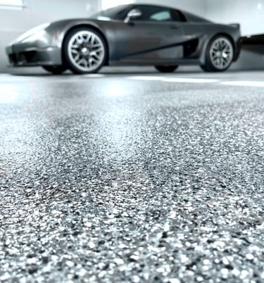 flake epoxy garage floor