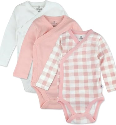 Baby onsie wrap style with snaps pink