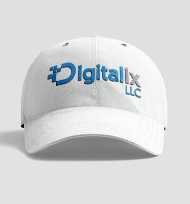 mock up gorra de beisbol con logo de Digitalix LLC.