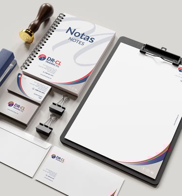 Imagen de aplicaciones de identidad de marca en un mock up