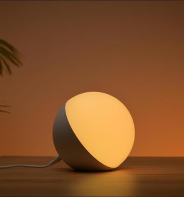 a lamp that is sitting on a table