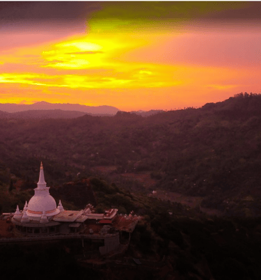 View of Dagabo at the Sun set in Nuwara Eliya