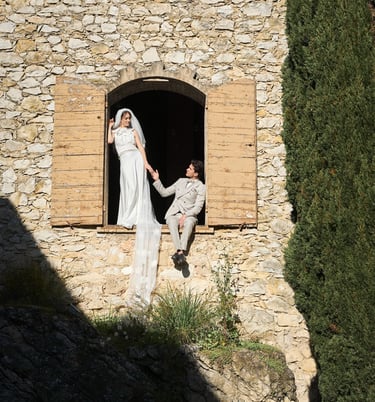 couple getting married in the south of france