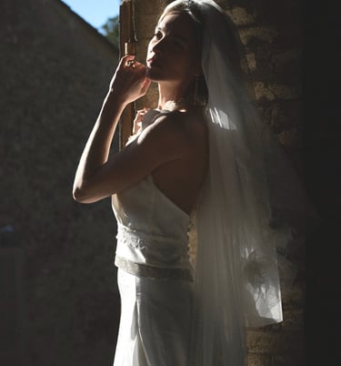 bride posing for photo in provence
