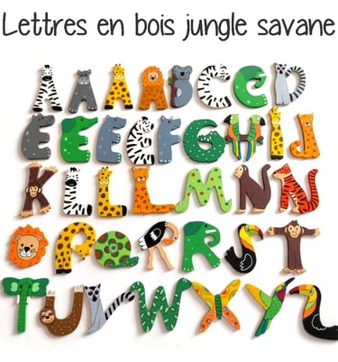 Lettres prénom savane et jungle