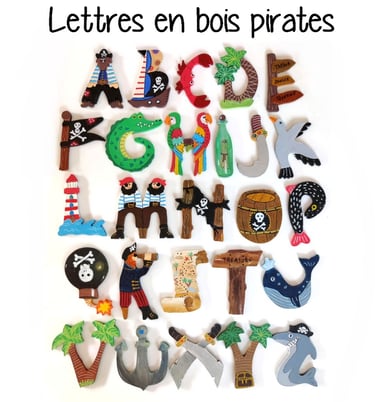 Lettre en bois pirate