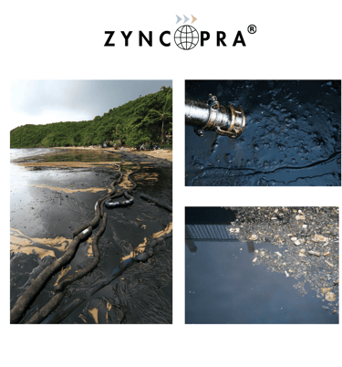 Kıyıya ulaşan petrol kirliliği.