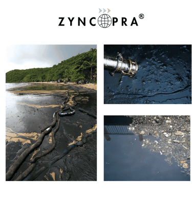 Oil pollution reaching shoreline.