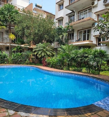 Goa 1 BHK AC fully furnished apartments , 5 minutes walk to Baga Beach, North Goa.
