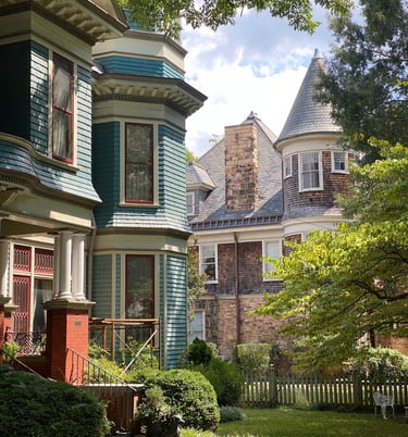 Front facade of historic houses, lynchburg va