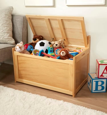 a toy chest with a toy and a toy box