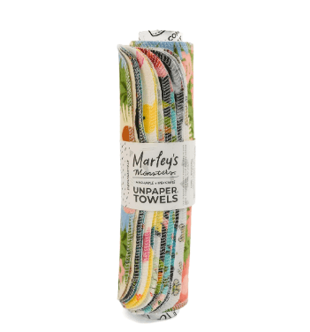 Marley's Monsters UNpaper Towels, 100% cotton flannel, zero waste paper towel alternative