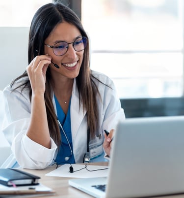 online phentermine doctor. talking to patient