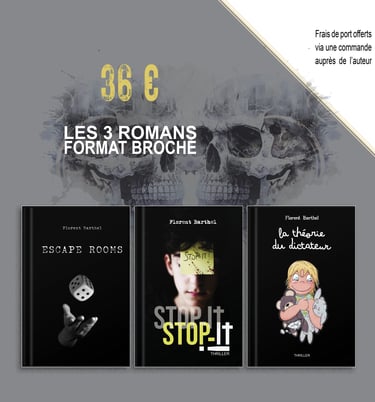 Offre 36 euros les trois romans au format broché.