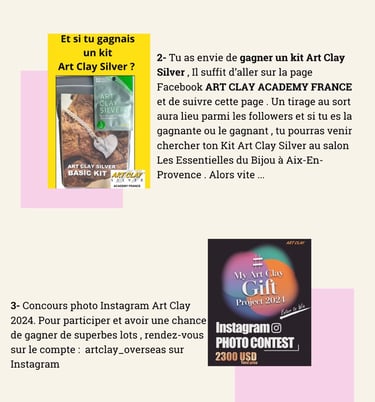 Jeux concours avec Art Clay Silver
