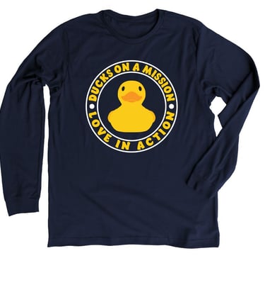 a ducky wearing a t - shirt with a rubber ducky on it