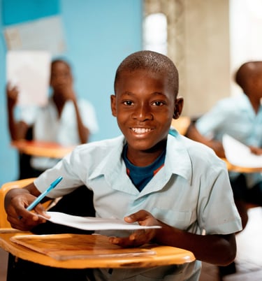 A child in a classroom