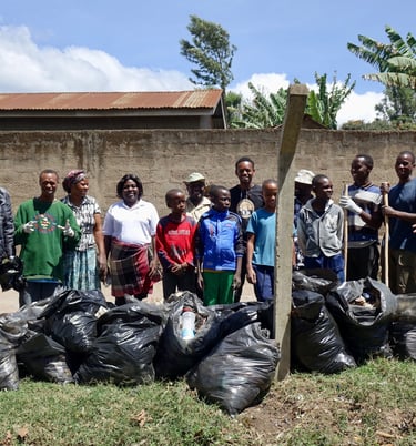 Volunteers after clean up