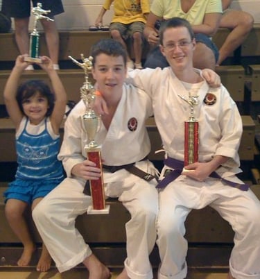 Aidan, Connor, Austin   Karate Tournament 