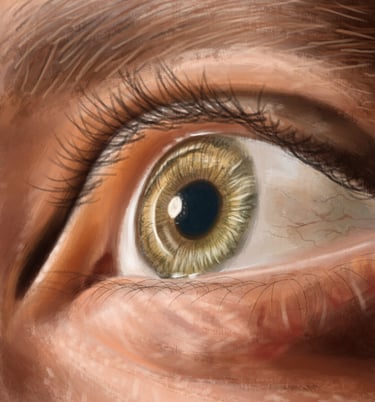 a close up of a person's eye