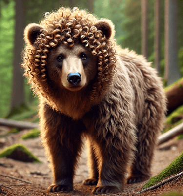 Ours cheveux bouclés