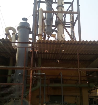 Nitrous gas scrubbing system with Heat exchangers