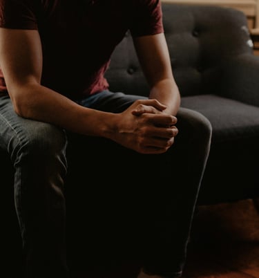 man sitting therapy