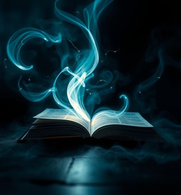 a book opened to reveal a book with a bookmark