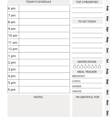 planner, digital planner, printable planner, daily planner, productivity